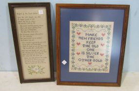 Two Stitched Framed Pieces