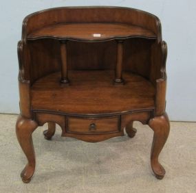 Mahogany Two Tiered Side Table with Drawer