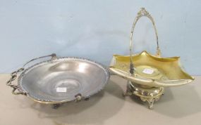 Two Silverplate Bride's Baskets