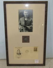Booker T. Washington Framed First Day Issue Cover with a Coin and Photo