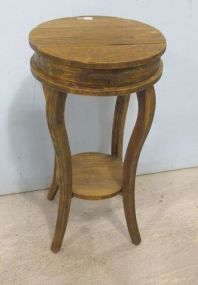 Round Top Side Table Oak with Drawer
