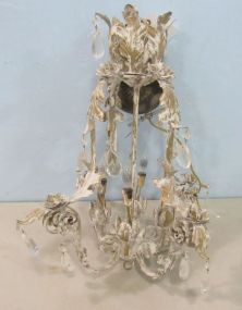 White Washed Tin Four Light Candelier