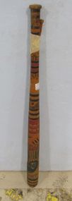 Folk Art Baseball Bat with a Miniature Bat