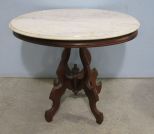 Marble Top Walnut Table