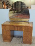 Burled Art  Deco Vanity wit Seven Drawers