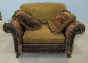 Leather and Fabric King Hickory Club Chair