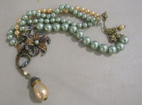 Heidi Daus Faux Pearl and Rhinestone Necklace