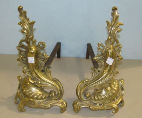 Pair of French Style Brass Andirons