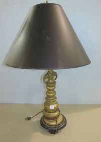 Brass Elephant Lamp with Shade