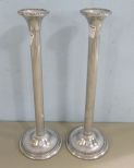 Pair of Fluted Column Pewter Candlesticks