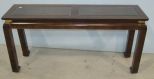 Bernhardt Ming Style Smokey Beveled Glass Sofa Table