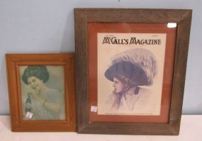Framed Coca Cola Print and a McCall's Magazine Cover Framed