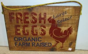 Wooden Organic Fresh Eggs Sign