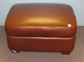 Lane Brown Leather Ottoman