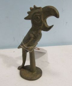 John Wright 1940's Cast Iron Gold Painted Parrot Bottle Opener