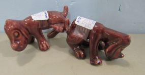 1950's Pair of Grapette Soda Camark Pottery Dogs