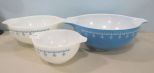 Three Vintage Snowflake Garland Pyrex Bowls