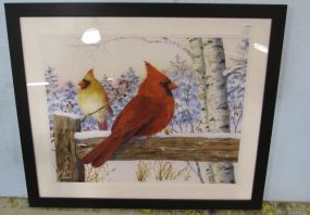 Maureen McCarthy Print of Cardinals  in the Snow