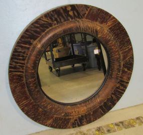 Bark Framed Round Wall Mirror