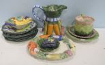 Group Lot of Majolica Style Ceramic Pieces