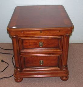 Bassett Furniture End Table with Built In Electrical Outlet