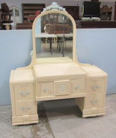 Painted Vanity in Cream and Blue