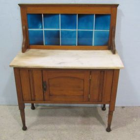 Blue Tiled Back Wash Stand