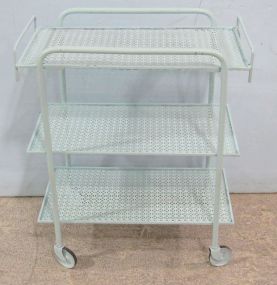 Blue Metal Rolling Cart