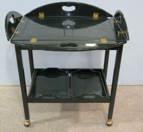 Grey Butler's Tray Table with Two Small Removable Trays