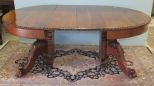 Mahogany Clawfoot Dining Table with Two Leaves