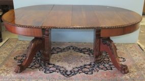 Mahogany Clawfoot Dining Table with Two Leaves