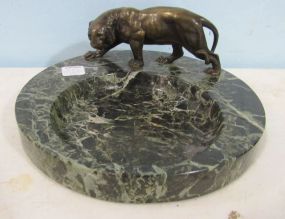 Vienna Bronze Style Lion and Onyx Base Desk Top Dish