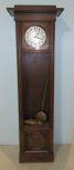 Oak Case Grandfather Clock with Pendulum and Weights