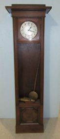 Oak Case Grandfather Clock with Pendulum and Weights