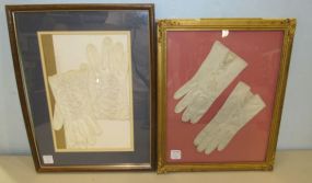 Two Framed Pairs of Gloves