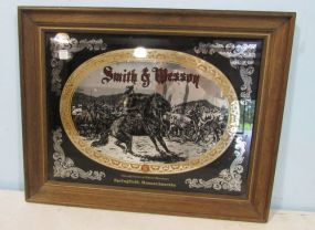 Smith and Wesson Framed Advertising Mirror