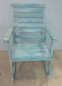 Blue Painted Rocking Chair