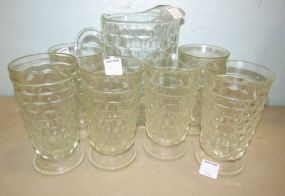 Whitehall Glass Pitcher and Six Glasses