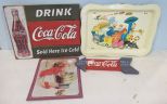 Walt Disney Casy Jr. Metal TV Tray, Three Miscellaneous Coca Cola Signs