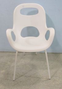 Mid Century Style White Plastic Chair