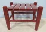 Red Painted Wooden Stool