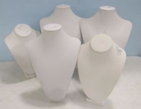 Five White Display Necklace Stands
