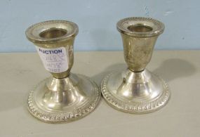 Pair of Sterling Silver Weighted Candlesticks