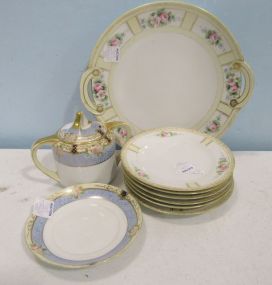 Nippon Cake Plate with Six Matching Plates