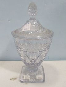 Early American Pressed Glass Lidded  Jar
