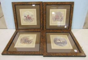 Four Matted and Framed Hunt Prints
