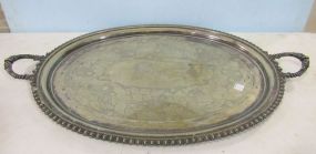 Large Rogers Silverplate Oval Serving Tray with Handles