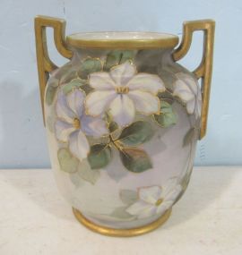 Morimura Nippon Floral Hand Painted Vase