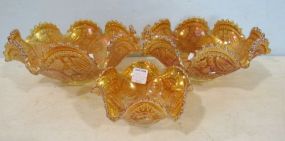Marigold Ruffled Glass Bowls