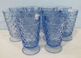 Ten Blue Whitehall Indiana Glass Iced Tea Glasses